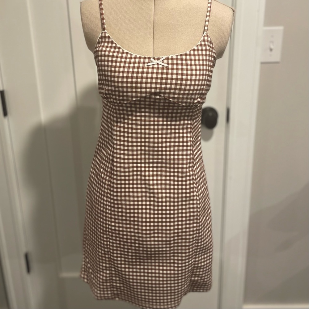 Reserved Listing - Brown Gingham Dress
